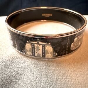 Hermes enamel “coin purse” bangle bracelet